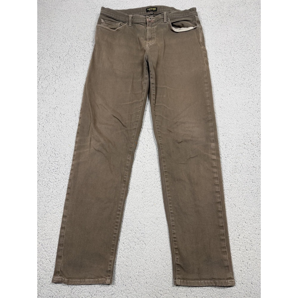 Flint And Tinder Jeans Mens 31x30 Brown Straight Fit Stretch Denim USA